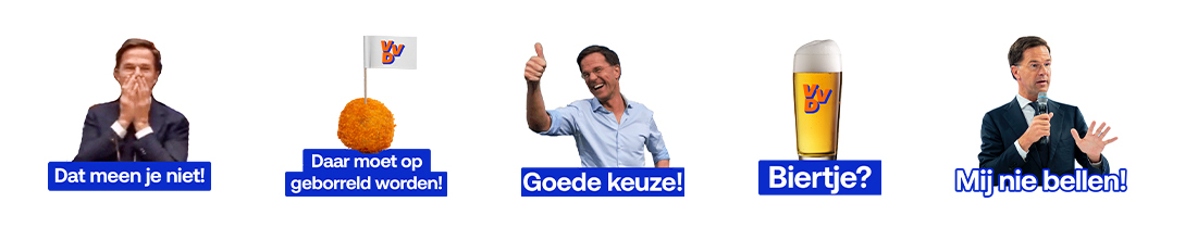 Download hier het VVD WhatsApp Stickerpakket!