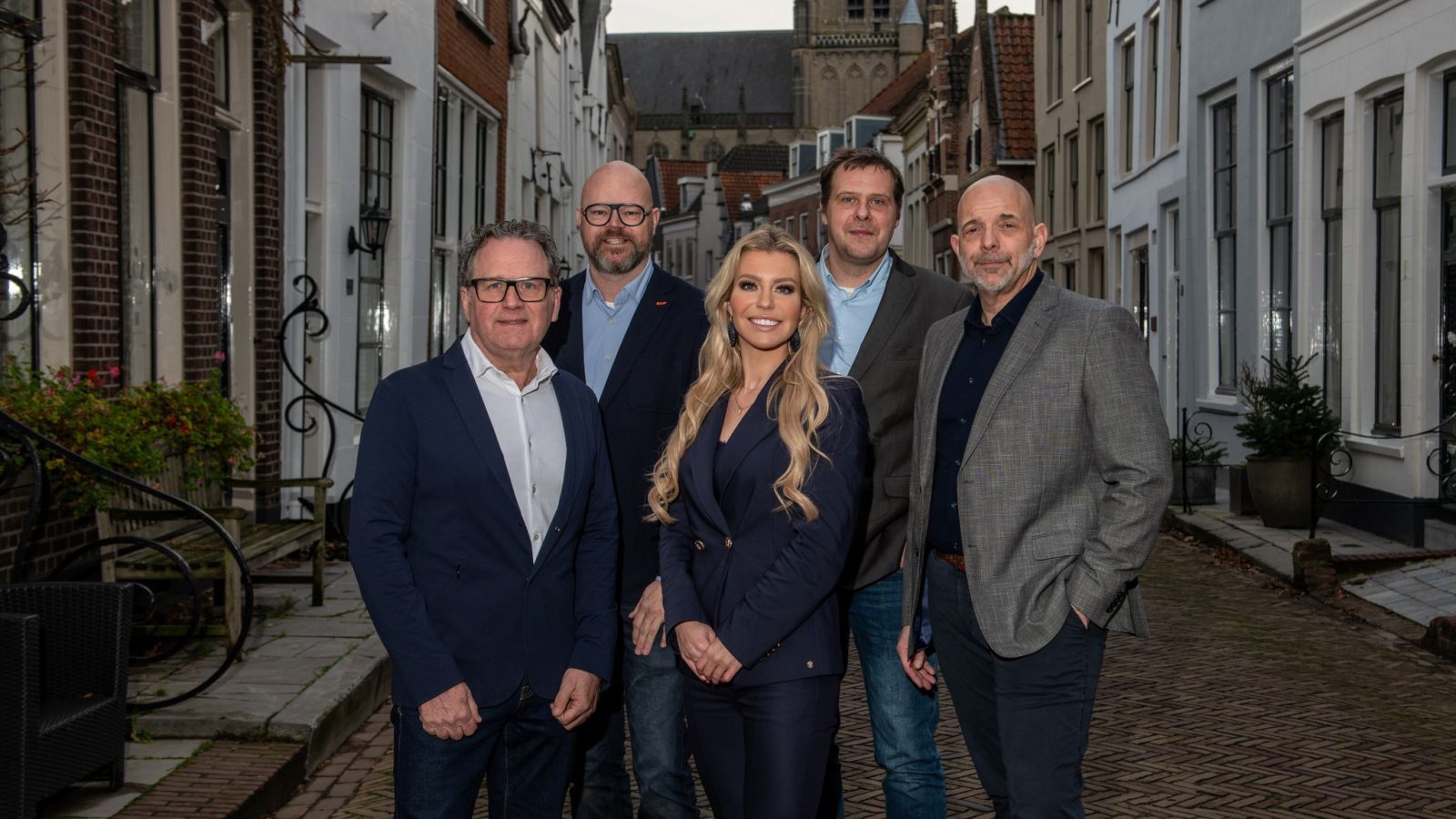 Vlnr. Erik Vos, Joost Jegen, lijsttrekker Isabel Plessius, Henk de Gaaij en Marco van Beijnhem. Foto: Andre Dieterman