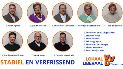 VVD Nuenen c.a. kandidaten 2026