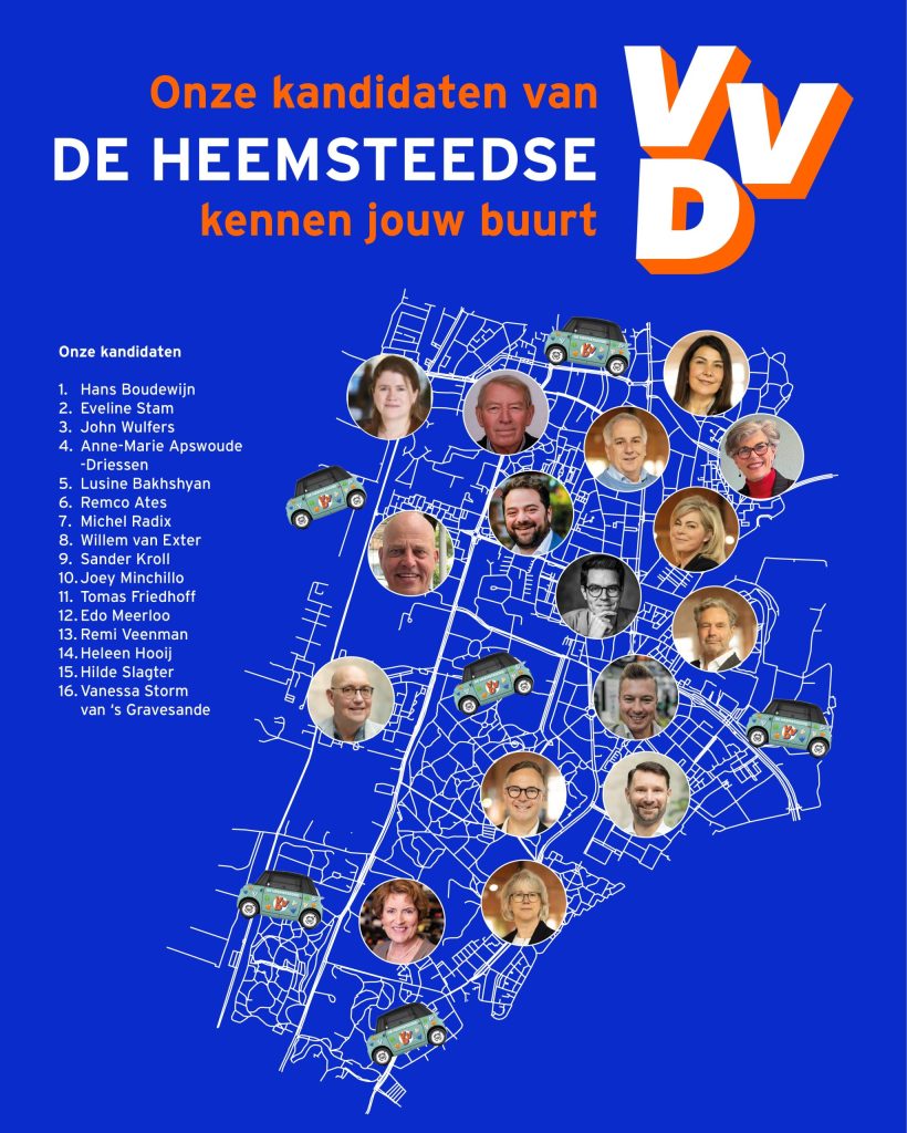 Landkaart Kandidaten VVD Heemstede