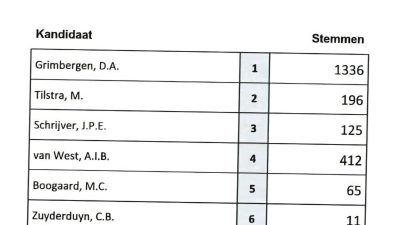 Stemuitslag top-7 Lelystadse VVD